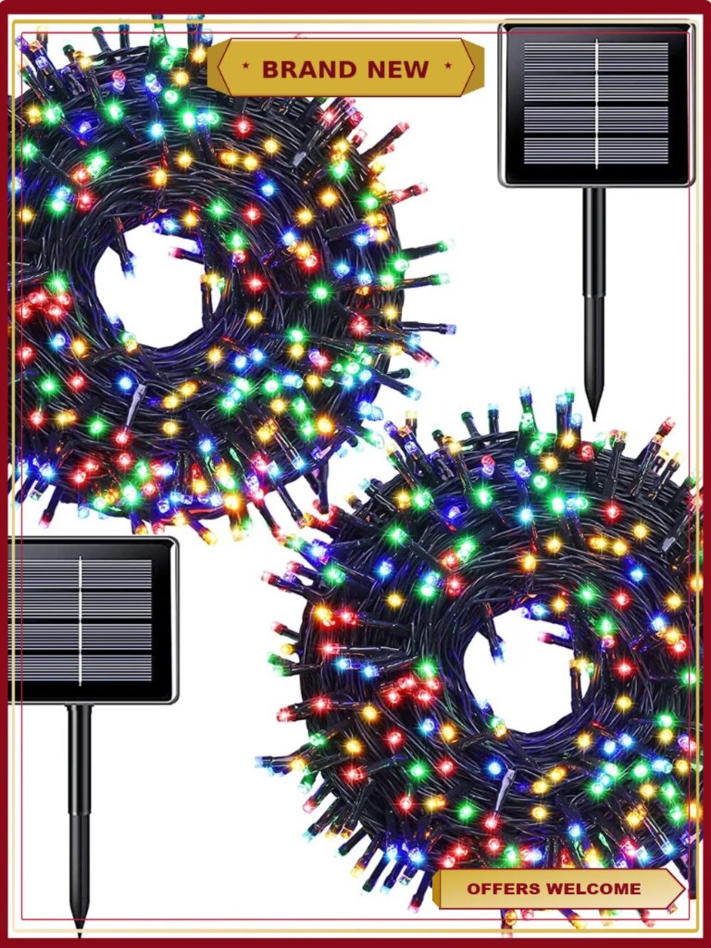 Solar String Lights 39ft 100 LED Waterproof Outdoor Patio Garden Decor